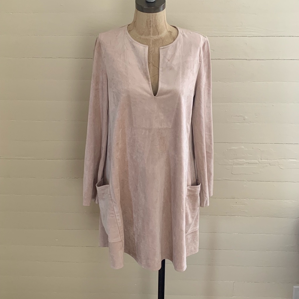 BCBG Beritt Faux Seude Pink Dress - XXS